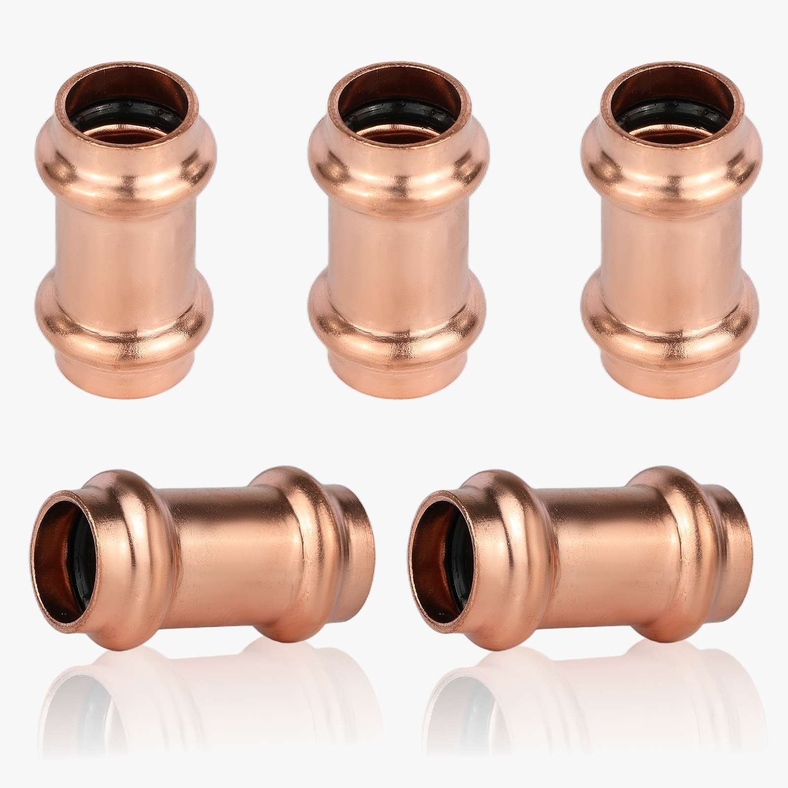 press copper coupling no stop lead free 7