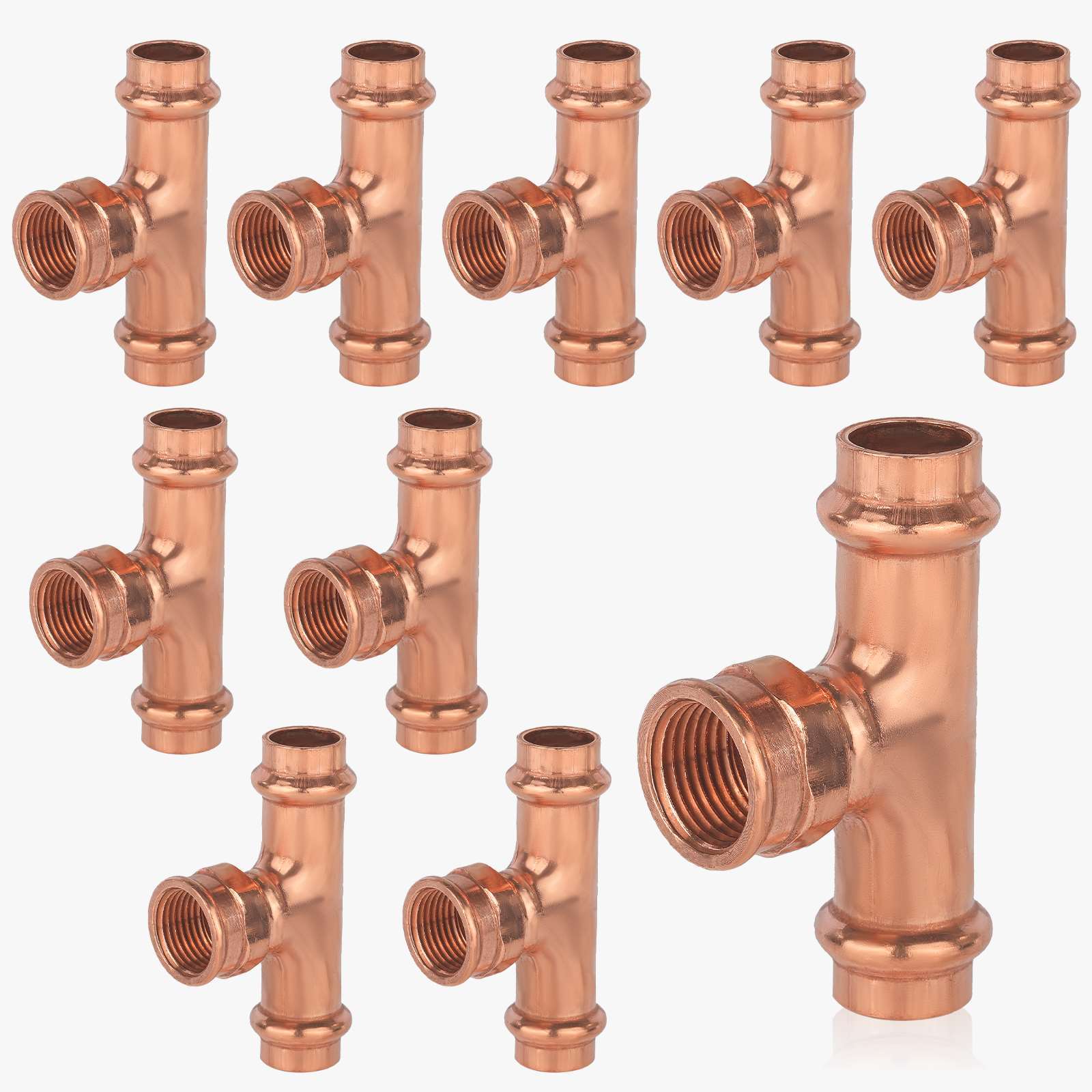 copper press x press x female thread tee lead free 8