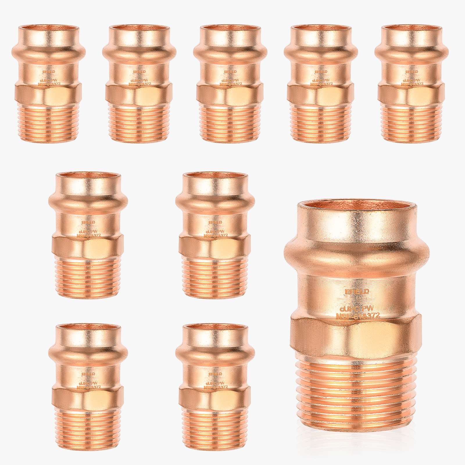 press copper x male threaded copper adapter lead free 8