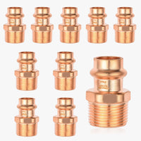 10-Pack 1-1/4" Press Copper X 1" Male Adapter (Lead Free)