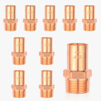 10-Pack 1-1/4" FTG Press Copper X Male Threaded Street Adapter (Lead Free)