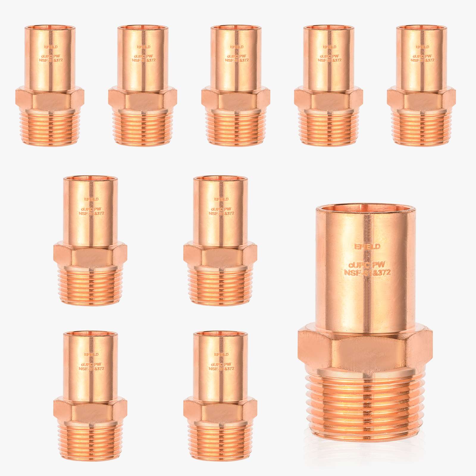 FTG Press x Female Threaded Copper Reducing Adapter (Lead Free) - Pick Size to Add
