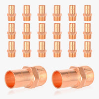 30 pcs 3/4" ftg press 1/2" male threaded copper street adapter (lead free)