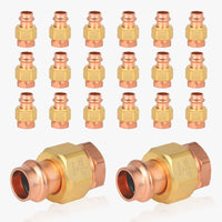 30 pcs 1" press copper union fpt (female npt threaded) (lead free)