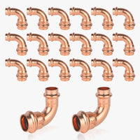 30 pcs 3/4" 1/2" press copper 90° elbow (lead free)