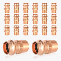 30 pcs 1" press copper 1" male threaded adapter (lead free)