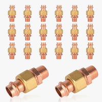30 pcs 1" press copper union male (lead free)