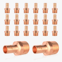 30 pcs 1" ftg press 3/4" male threaded copper street adapter (lead free)
