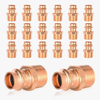30 pcs 1/2" press copper 3/4" male threaded adapter (lead free)