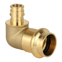 3/4" press 1/2" pex expansion brass elbow (lead free)
