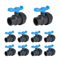 10 pcs 3/4" pvc true union ball valve sch 40/80