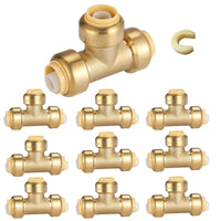 pro 10-pack 1/2" push fit tee
