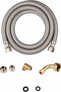 6ft dishwasher installation kit, stainless steel dishwasher supply line, with compression connection
