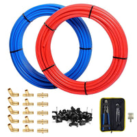 1/2"-2-x100ft,-200ft-pex-b-tubing-(blue-&-red),-brass-pex-fittings,-crimping-tool,-cinch-clamps,-cutter,-j-clamps-(all-in-one-bundle)
