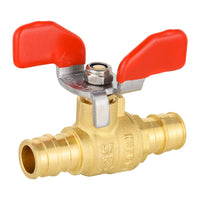1/2" pex-a expansion butterfly ball valve, red (lead free)