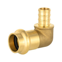 1/2" press 1/2" pex crimp brass elbow (lead free)