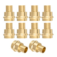 10-Pack 2" Copper Press x 2" PEX Crimp Brass Adapter (Lead Free)