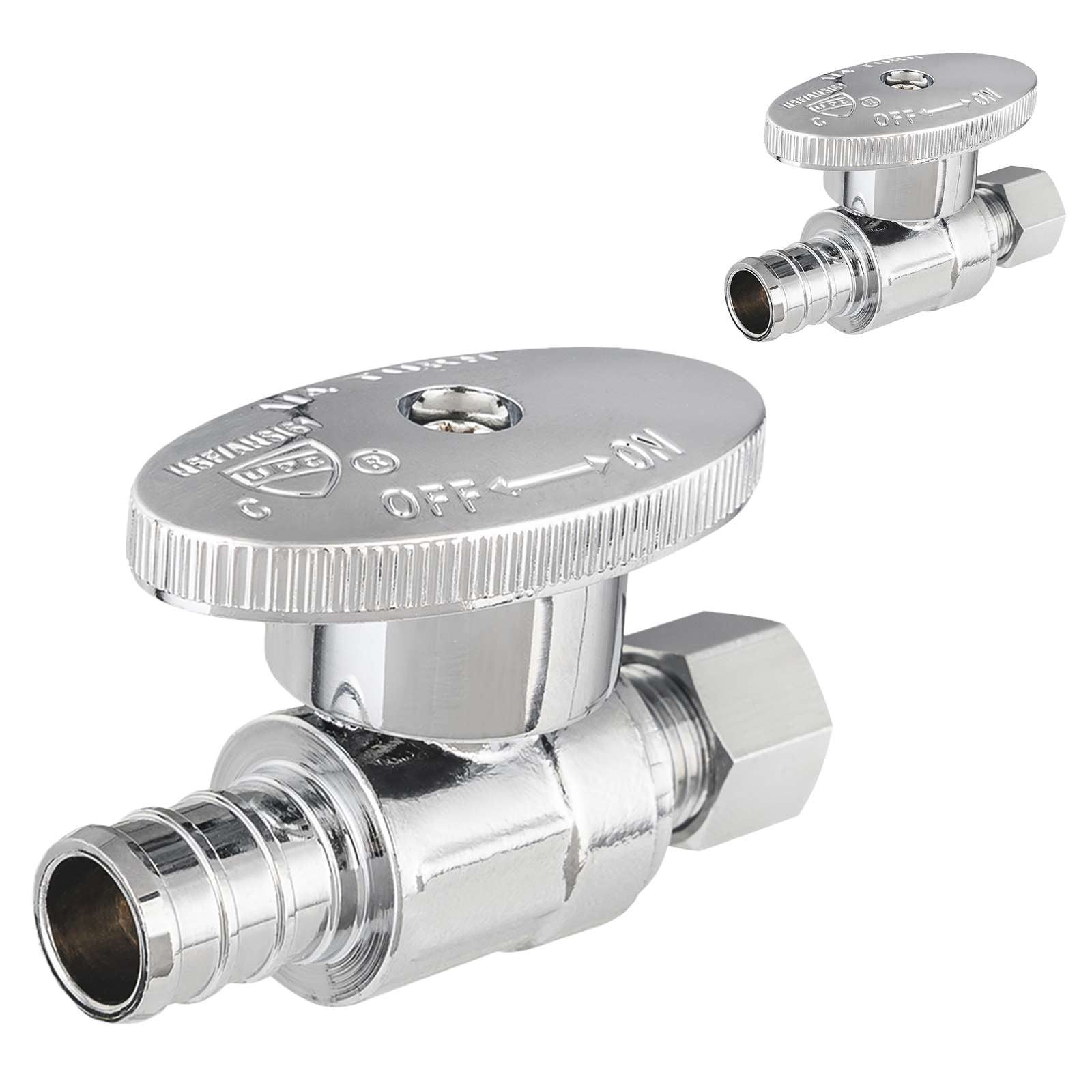 pex crimp x compression stop valve 1 4 turn lead free 14