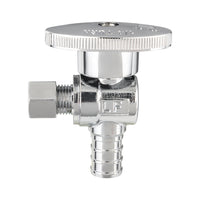 1/2" pex crimp 1/4" od compr. angle stop valve, 1/4 turn (lead free)