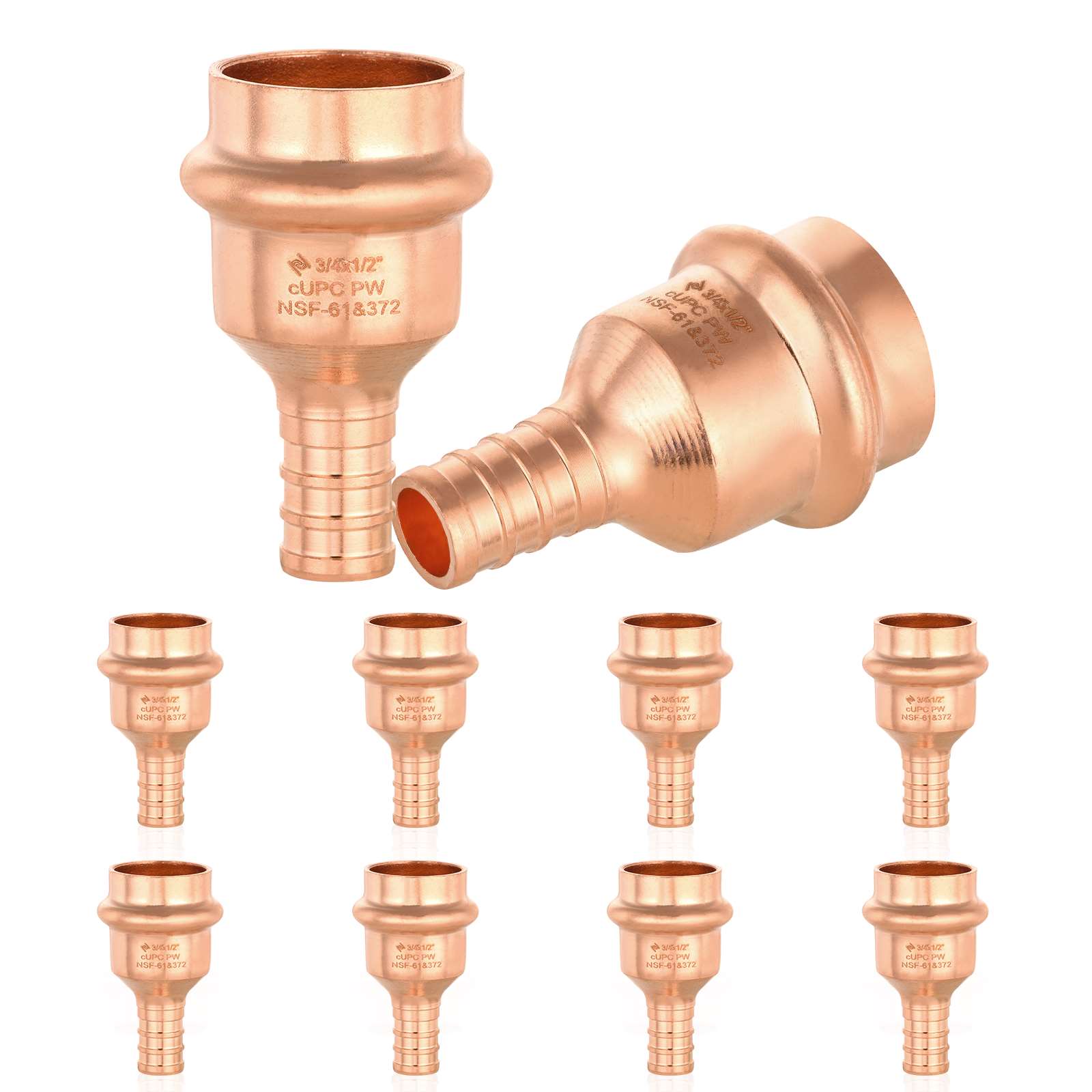 press copper x pex crimp reducing adapter lead free 17