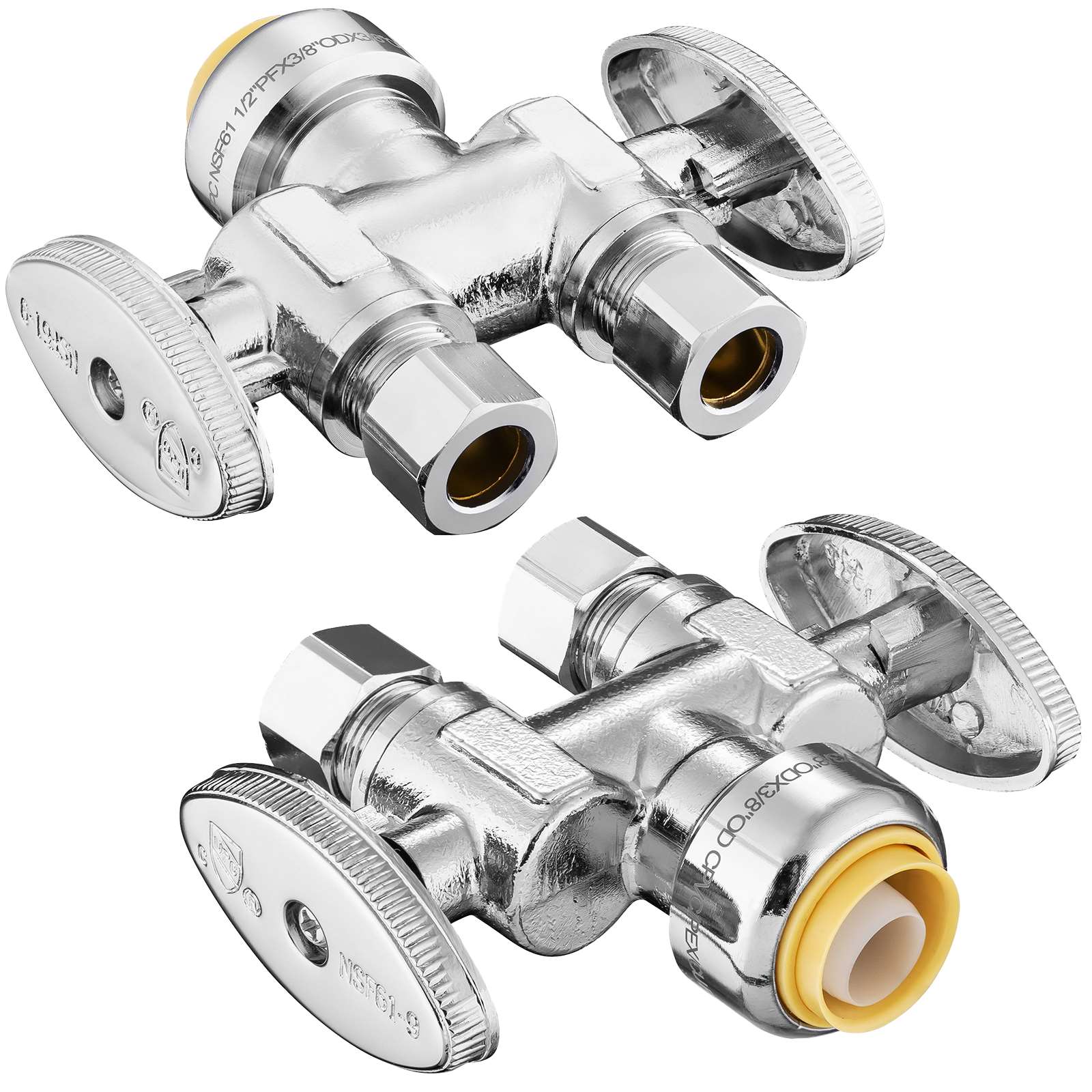 1 2 push fit x dual 3 8 compression stop valve lead free 8