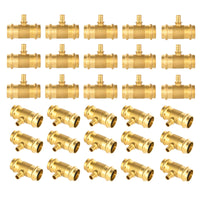 30-Pack 1" x 1" x 3/4" Copper Pressx Copper Press x PEX Crimp Brass Tee (Lead Free)