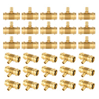 30-Pack 1" x 1" x 1/2" Copper Press x Copper Press x PEX Expansion Brass Tee (Lead Free)
