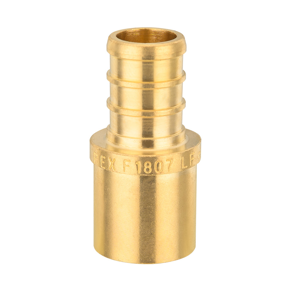 PAKA TOOLS 6-Pack 1/2 PEX X 1/2 Male MIP Thread Brass Crimp Fittings Lead-Free
