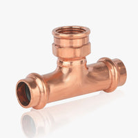 1-1/4" x 1-1/4" x 1/2" copper press x press x female tee