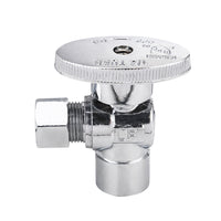 1/2" sweat 3/8" od compr. angle stop valve, 1/4 turn (lead free)