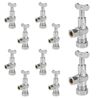 10 Pcs 5/8" OD Compr. x 3/8" OD Compr. Loose Key, 1/4 Turn (Lead Free)