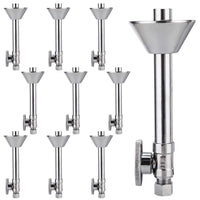 10 Pcs 1/2" Sweat x 3/8" OD Compr. Straight Stop Valve, w/5" Straight Extension, 1/4-Turn (Lead Free)