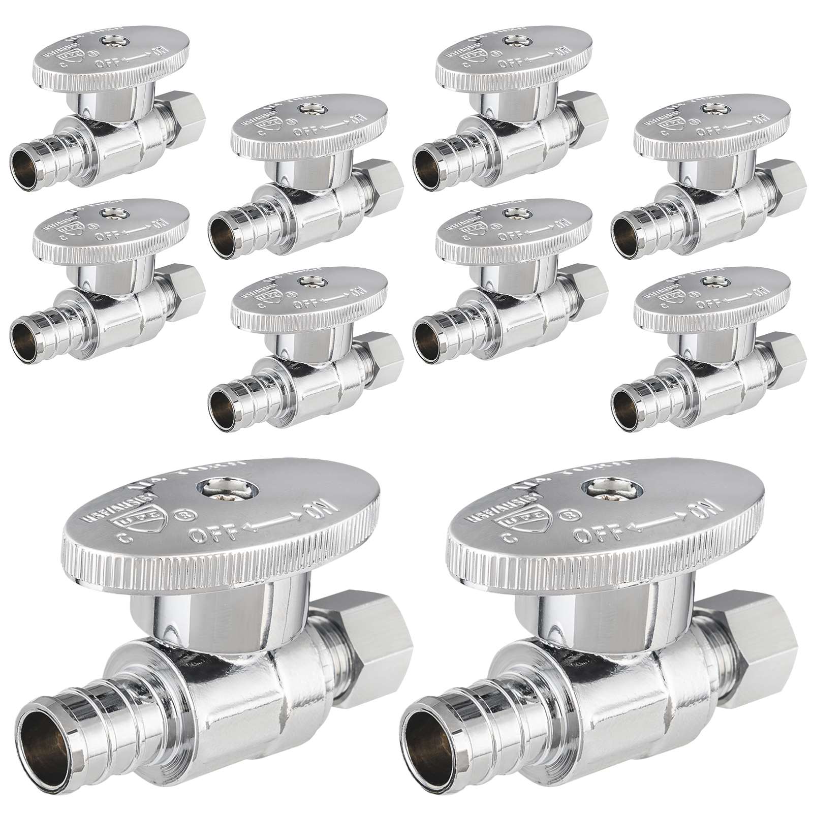 pex crimp x compression stop valve 1 4 turn lead free 16