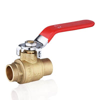 1/2" sweat ball valve, red (lead free)