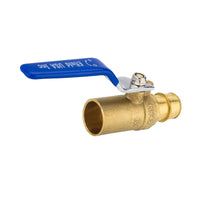 1/2" pex expansion 1/2" sweat ball valve, blue (lead free)