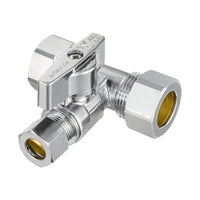 5/8"-od-compr.-x-5/8"-od-compr.-x-3/8"-od-compr.-tee-stop-valve,-1/4-turn-(lead-free)