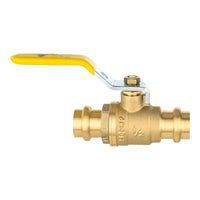 1/2" press ball valve with epdm o ring, yellow (lead free)