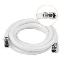 6ft fridge ice maker water connector line, polyester reinforced pvc, 1/4" comp by 1/4" comp connection, white
