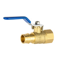 3/4" pex-a expansion 3/4" fnpt ball valve, blue (lead free)