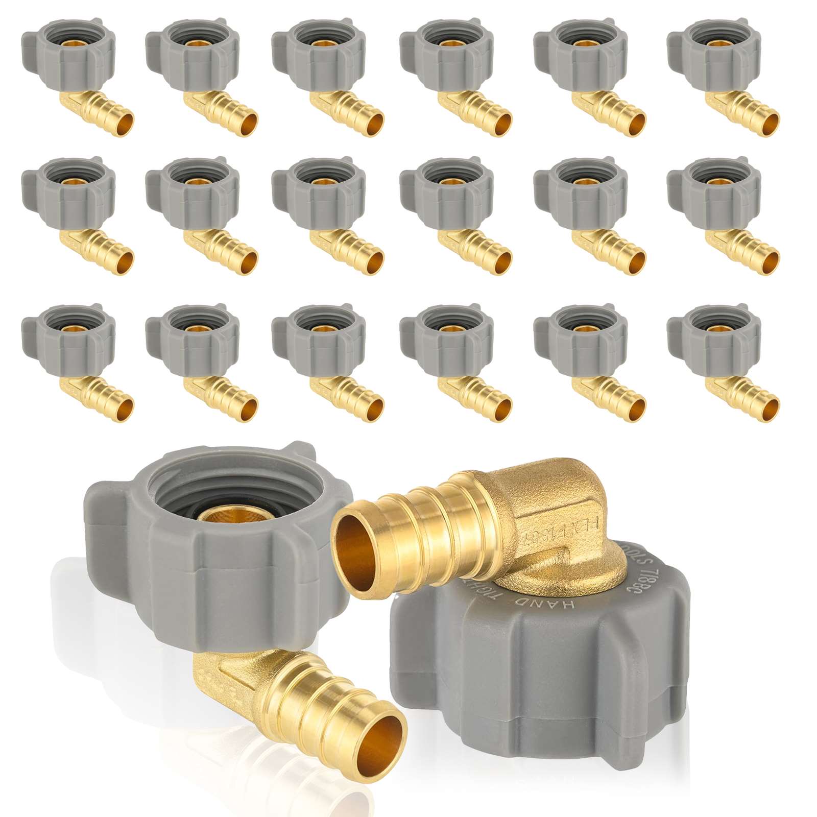 pex b crimp x female npt swivel elbow lead free 14