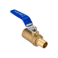 3/4" pex crimp 3/4" sweat ball valve, blue (lead free)