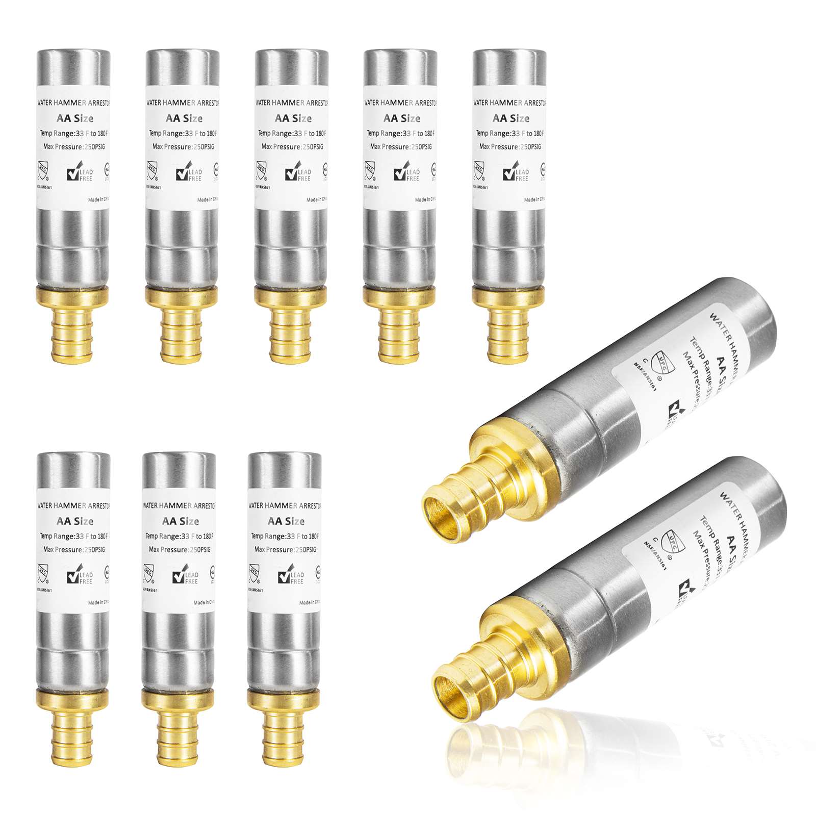 straight water hammer arrestor stainless steel 14