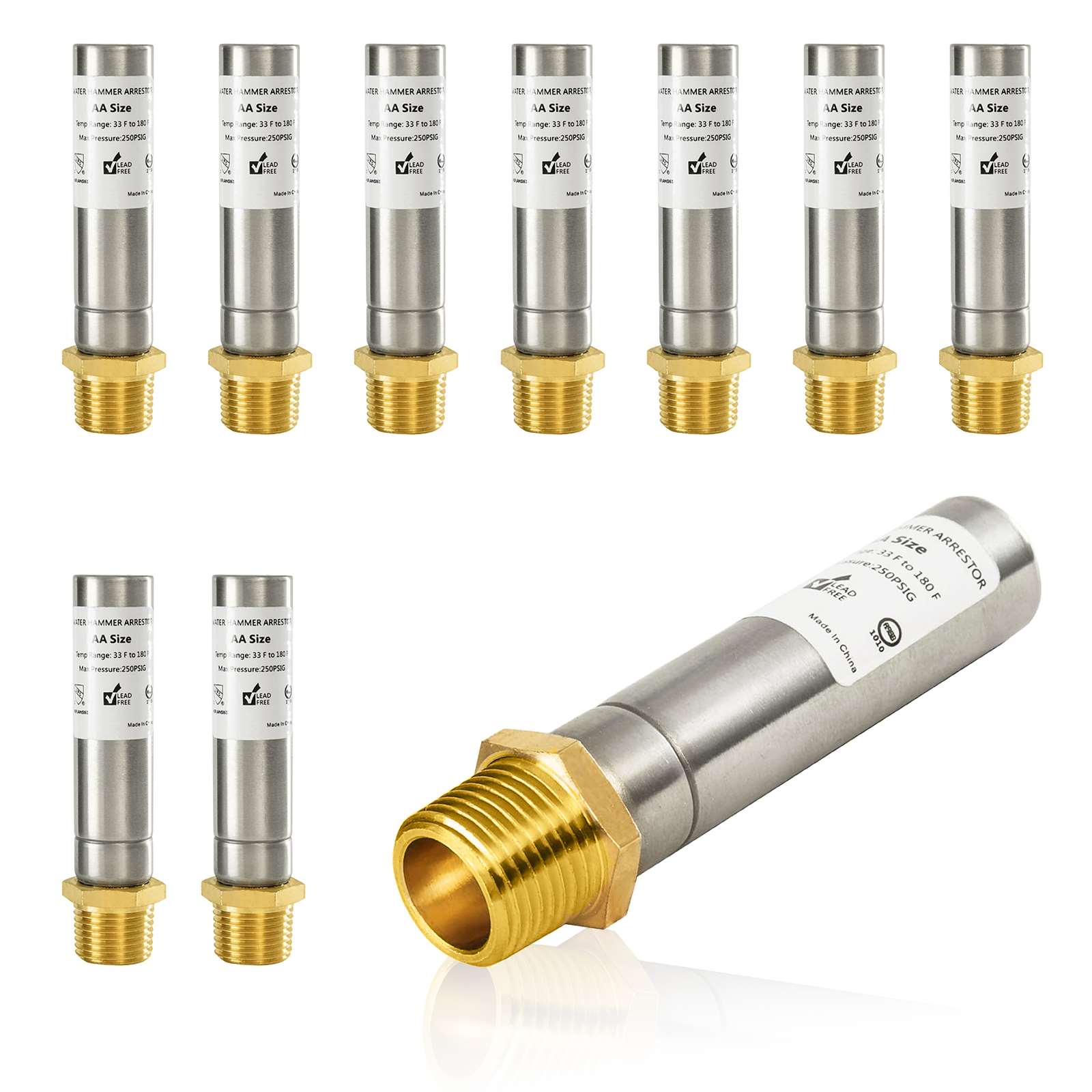 straight water hammer arrestor stainless steel 10