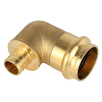 1" press 3/4" pex crimp brass elbow (lead free)
