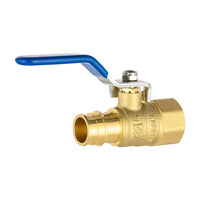 1/2" pex crimp 1/2" fnpt ball valve, blue (lead free)