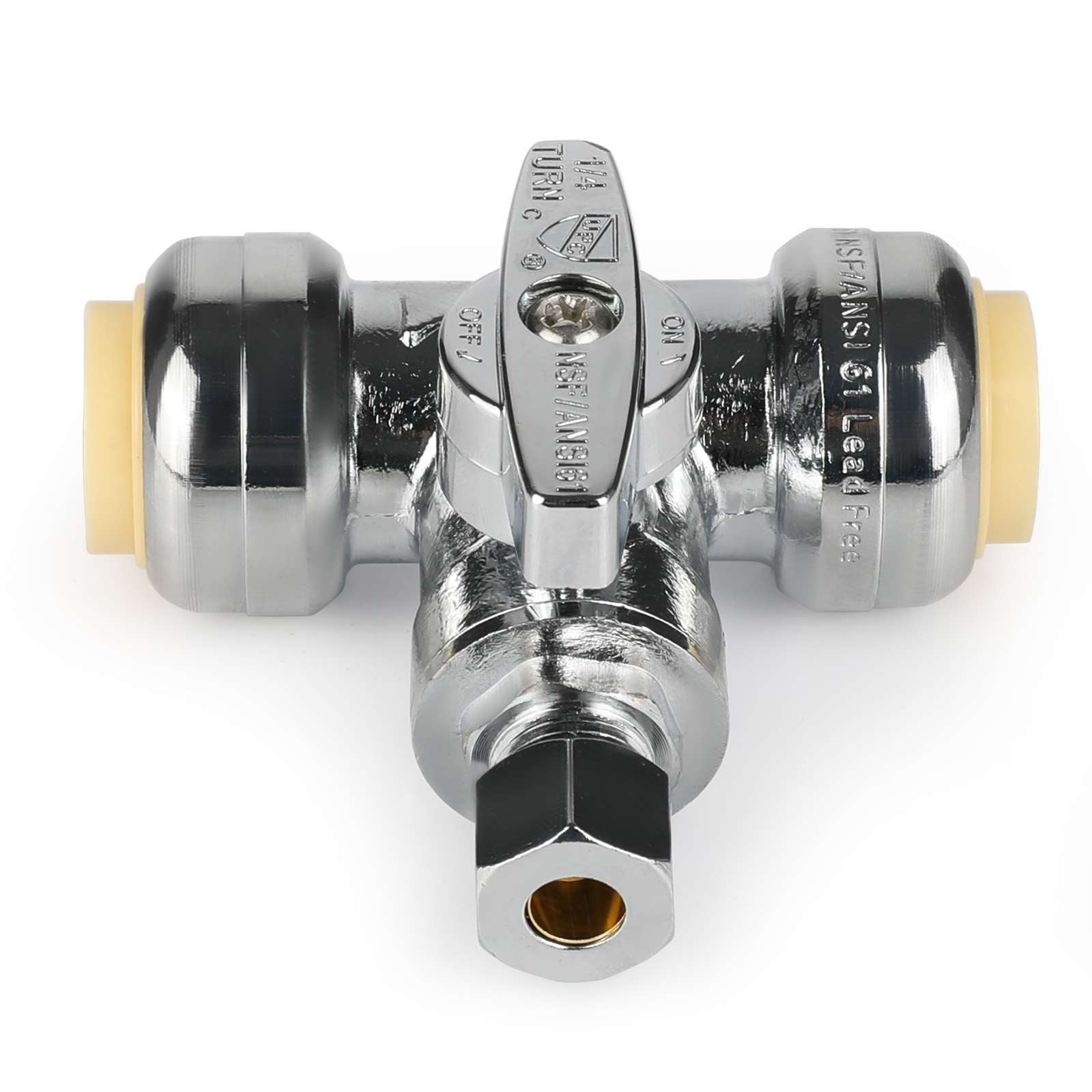 push connect x push connect x od compr tee stop valve 1 4 turn lead free 12