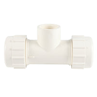 PVC SCH 40 Compression Tee (GASKET x GASKET x FIPT) - Pick Size to Add