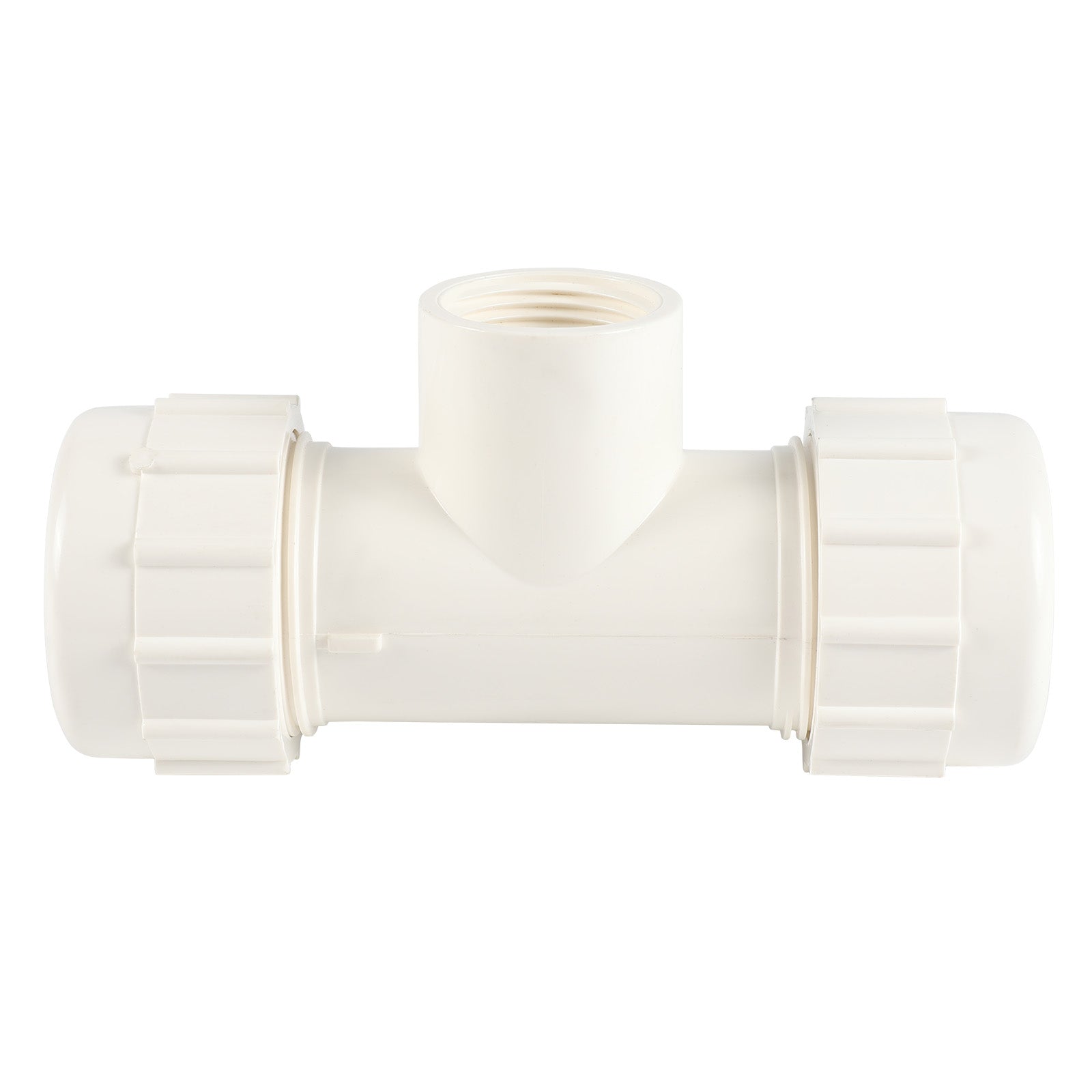 PVC SCH 40 Compression Tee (GASKET x GASKET x FIPT) - Pick Size to Add