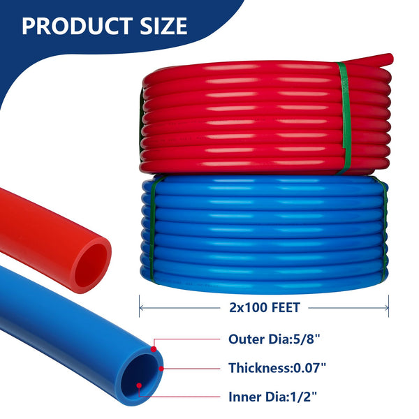 Efield 1/2 X 200ft White PEX-b Tubing For Potable Water + Free Pipe Cutter