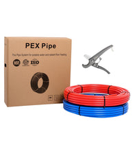 1/2" 100ft, 50ft 2, pex-b pipe, red & blue & cutter
